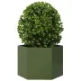 Jardinera hexagonal de acero verde oliva 69x60x45 cm by , Pots and planters - Ref: Foro24-851125, Price: 57,45 €, Discount: %