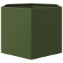 Jardinera hexagonal de acero verde oliva 69x60x45 cm by , Pots and planters - Ref: Foro24-851125, Price: 58,19 €, Discount: %