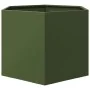 Jardinera hexagonal de acero verde oliva 69x60x45 cm by , Pots and planters - Ref: Foro24-851125, Price: 57,45 €, Discount: %