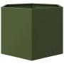 Jardinera hexagonal de acero verde oliva 69x60x45 cm by , Pots and planters - Ref: Foro24-851125, Price: 58,19 €, Discount: %