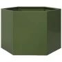 Jardinera hexagonal de acero verde oliva 69x60x45 cm by , Pots and planters - Ref: Foro24-851125, Price: 57,45 €, Discount: %