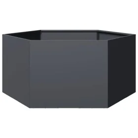 Sechseckiger Pflanzkübel aus anthrazitgrauem Stahl, 104x90x45 cm. von , Töpfe und Pflanzgefäße - Ref: Foro24-851131, Preis: 8...