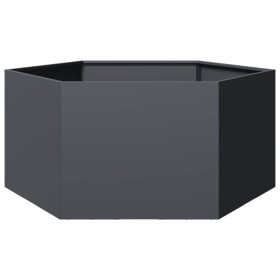 Sechseckiger Pflanzkübel aus anthrazitgrauem Stahl, 104x90x45 cm. von , Töpfe und Pflanzgefäße - Ref: Foro24-851131, Preis: 8...