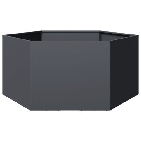 Sechseckiger Pflanzkübel aus anthrazitgrauem Stahl, 104x90x45 cm. von , Töpfe und Pflanzgefäße - Ref: Foro24-851131, Preis: 8...