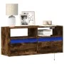 Wand-TV-Möbel mit LED-Lichtern in geräucherter Eiche 100x31x45 cm von , TV-Möbel - Ref: Foro24-852338, Preis: 73,53 €, Rabatt: %