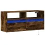 Mueble de TV de pared con luces LED roble ahumado 100x31x45 cm de , Muebles TV - Ref: Foro24-852338, Precio: 73,53 €, Descuen...