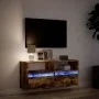 Wand-TV-Möbel mit LED-Lichtern in geräucherter Eiche 100x31x45 cm von , TV-Möbel - Ref: Foro24-852338, Preis: 73,53 €, Rabatt: %
