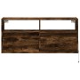 Mueble de TV de pared con luces LED roble ahumado 100x31x45 cm de , Muebles TV - Ref: Foro24-852338, Precio: 76,79 €, Descuen...