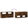 Mueble de TV de pared con luces LED roble ahumado 100x31x45 cm de , Muebles TV - Ref: Foro24-852338, Precio: 76,79 €, Descuen...