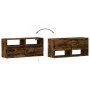 Mueble de TV de pared con luces LED roble ahumado 100x31x45 cm de , Muebles TV - Ref: Foro24-852338, Precio: 73,53 €, Descuen...