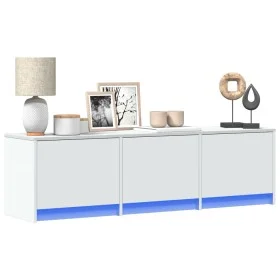 TV-Möbel mit LED-Beleuchtung aus weißem Ingenieurholz 140x34x40 cm von , TV-Möbel - Ref: Foro24-852243, Preis: 96,97 €, Rabat...
