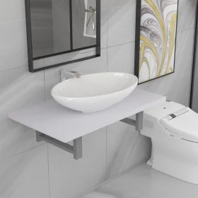 Zweiteiliges Badezimmermöbelset aus weißer Keramik. von , Badezimmermöbel - Ref: Foro24-279339, Preis: 89,49 €, Rabatt: %
