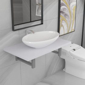 Zweiteiliges Badezimmermöbelset aus weißer Keramik. von , Badezimmermöbel - Ref: Foro24-279339, Preis: 87,57 €, Rabatt: %