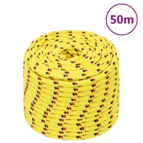 Yellow 12 mm 50 m polypropylene boat rope by , Ropes and metal cords - Ref: Foro24-152618, Price: 30,27 €, Discount: %