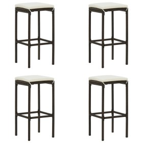 Küchenhocker mit Kissen 4 Stück synthetisches Rattan braun von vidaXL, Küchenhocker - Ref: Foro24-313445, Preis: 95,25 €, Rab...