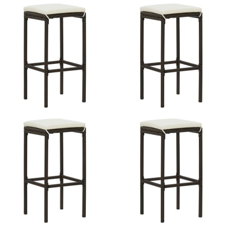 Taburetes de cocina con cojines 4 uds ratán sintético marrón | Foro24.es | Tu tienda online para hogar, jardín y más Foro24.es