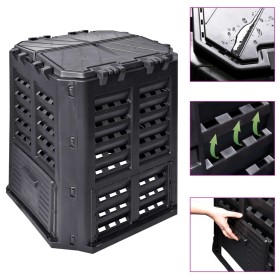 Compostador de jardín negro 68,9x68,9x83,9 cm 360 L de , Compostadores - Ref: Foro24-146275, Precio: 84,31 €, Descuento: %