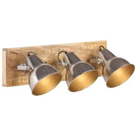 Industrielle Wandleuchte aus silberfarbenem Mangoholz E27 70x23 cm von , Lampen - Ref: Foro24-320595, Preis: 78,81 €, Rabatt: %