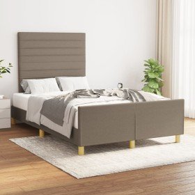 Estructura de cama sin colchón tela gris taupe 120x200 cm Estructura de cama sin colchón tela gris taupe 120x200 cm