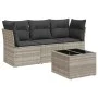 Garden sofa set 4 pieces with gray synthetic rattan cushions by , Garden sets - Ref: Foro24-3249061, Price: 284,85 €, Discoun...