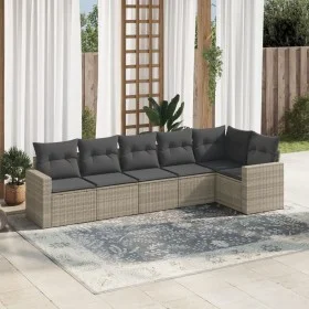 Garden sofa set 6 pieces and gray synthetic rattan cushions by , Modular outdoor sofas - Ref: Foro24-3251329, Price: 421,52 €...