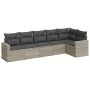Garden sofa set 6 pieces and gray synthetic rattan cushions by , Modular outdoor sofas - Ref: Foro24-3251329, Price: 421,52 €...