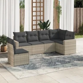 Garden sofa set 6 pieces and gray synthetic rattan cushions by , Modular outdoor sofas - Ref: Foro24-3251369, Price: 421,52 €...
