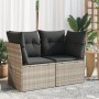 Sofá de jardín con cojines 2 plazas ratán sintético gris claro de , Sofás de exterior - Ref: Foro24-366176, Precio: 171,32 €,...