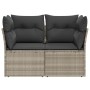 Garden sofa with cushions, 2 seats, light gray synthetic rattan by , Outdoor sofas - Ref: Foro24-366176, Price: 171,32 €, Dis...