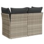 Sofá de jardín con cojines 2 plazas ratán sintético gris claro de , Sofás de exterior - Ref: Foro24-366176, Precio: 171,32 €,...