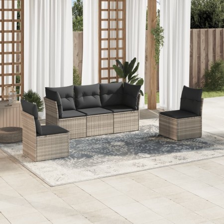 Garden sofa set and cushions 5 pieces light gray synthetic rattan by , Garden sets - Ref: Foro24-3249191, Price: 349,64 €, Di...