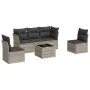 Garden sofa set 6 pieces and gray synthetic rattan cushions by , Garden sets - Ref: Foro24-3249201, Price: 416,48 €, Discount: %