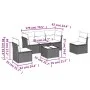 Garden sofa set 6 pieces and gray synthetic rattan cushions by , Garden sets - Ref: Foro24-3249201, Price: 416,48 €, Discount: %