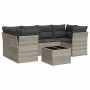 Garden sofa set 7 pieces with light gray PE rattan cushions by , Garden sets - Ref: Foro24-3249111, Price: 505,89 €, Discount: %