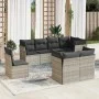 Garden sofa set 8 pieces and gray synthetic rattan cushions by , Garden sets - Ref: Foro24-3249771, Price: 616,69 €, Discount: %