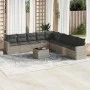 Set of 10-piece garden sofas with light gray synthetic rattan cushions by , Modular outdoor sofas - Ref: Foro24-3251439, Pric...