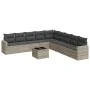 Set of 10-piece garden sofas with light gray synthetic rattan cushions by , Modular outdoor sofas - Ref: Foro24-3251439, Pric...