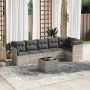 Garden sofa set 7 pieces with light gray PE rattan cushions by , Garden sets - Ref: Foro24-3249511, Price: 502,40 €, Discount: %