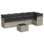Garden sofa set 7 pieces with light gray PE rattan cushions by , Garden sets - Ref: Foro24-3249511, Price: 502,40 €, Discount: %