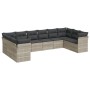 Set of 10-piece garden sofas with light gray synthetic rattan cushions by , Garden sets - Ref: Foro24-3250041, Price: 695,54 ...
