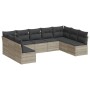Gartenmöbel-Set 9-teilig mit Kissen aus hellem grauem Kunst-Rattan. von , Gartensets - Ref: Foro24-3249911, Preis: 593,92 €, ...
