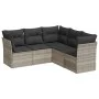 Garden sofa set and cushions 5 pieces light gray synthetic rattan by , Garden sets - Ref: Foro24-3249461, Price: 367,72 €, Di...