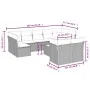 Gartensofa-Set, 10-teilig, mit Kissen, aus hellem grauen Kunststoff-Rattan. von , Gartensets - Ref: Foro24-3250001, Preis: 70...
