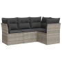 Set de sofás de jardín 4 pzas y cojines ratán sintético gris by , Garden sets - Ref: Foro24-3217582, Price: 302,03 €, Discoun...