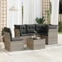 Gartensofagarnitur 6-teilig mit grauen Polstern aus synthetischem Rattan von , Gartensets - Ref: Foro24-3217652, Preis: 417,8...