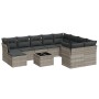 Garden sofa set 11 pieces and gray synthetic rattan cushions by , Garden sets - Ref: Foro24-3250441, Price: 710,50 €, Discoun...