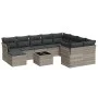 Garden sofa set 11 pieces and gray synthetic rattan cushions by , Garden sets - Ref: Foro24-3250441, Price: 722,93 €, Discoun...