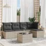 Gartensofagarnitur 6-teilig mit grauen Polstern aus synthetischem Rattan von , Gartensets - Ref: Foro24-3249371, Preis: 379,5...