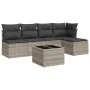 Gartensofagarnitur 6-teilig mit grauen Polstern aus synthetischem Rattan von , Gartensets - Ref: Foro24-3249371, Preis: 379,5...
