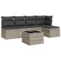 Set de sofás de jardín 6 pzas y cojines ratán sintético gris de , Conjuntos de jardín - Ref: Foro24-3249371, Precio: 378,19 €...